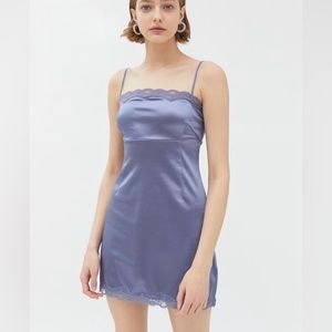 Urban Outfitters Periwinkle Lace-Trimmed Slip Dress